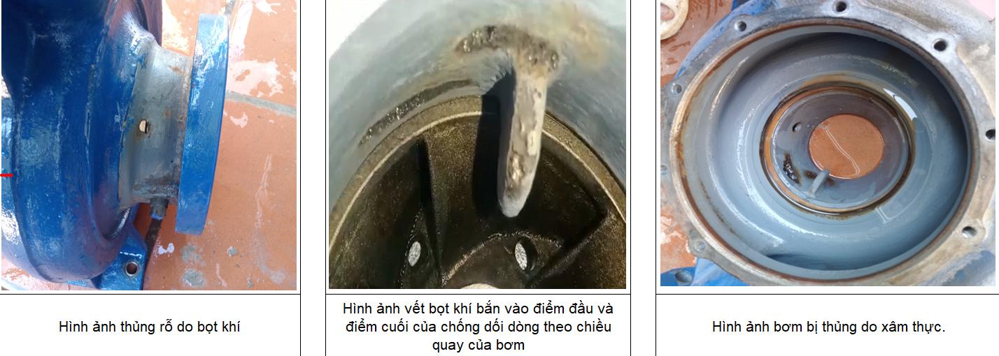 hình ảnh buồng bơm bị thủng do bị xâm thực
